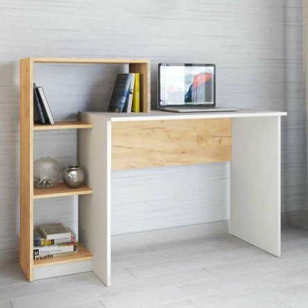 Стол компьютерный Квартет-2 (1020х1250х500) цвет Белый/дуб крафт золотой Тэкс