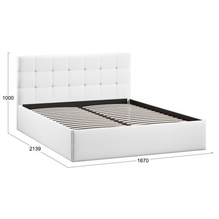 Кровать без ПМ Джоли Тип 1 (без подъемного механизма) Экокожа Polo white