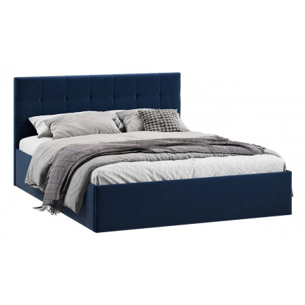Кровать без ПМ Джоли Тип 1 (без подъемного механизма) Микровелюр Wellmart Blue