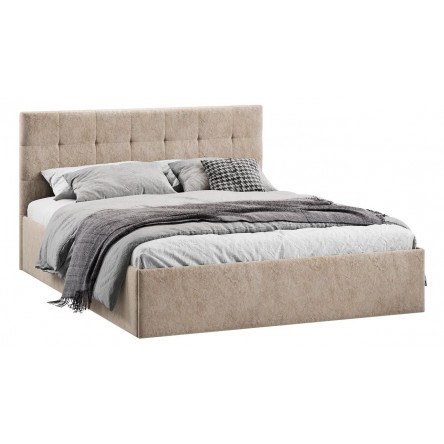 Кровать без ПМ Джоли Тип 1 (без подъемного механизма) Микровелюр Wellmart Dark Beige