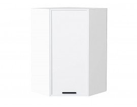 Шкаф верхний угловой Фрейм White Silk / Белый 920х600х600