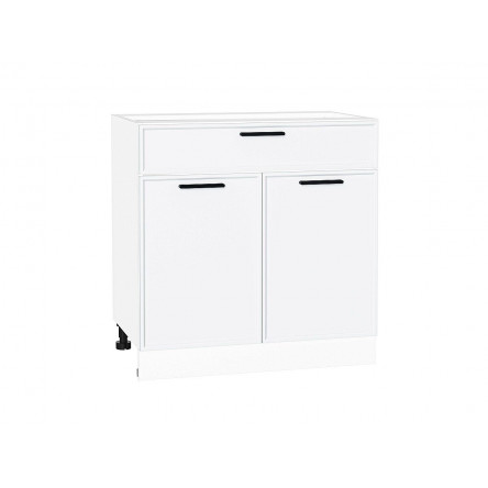 Шкаф нижний с 2-мя дверцами и ящиком Фрейм White Silk / Белый 816х800х484
