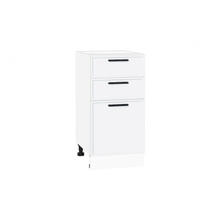 Шкаф нижний с 3-мя ящиками Фрейм White Silk / Белый 816х400х484