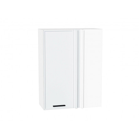 Шкаф верхний прямой угловой Фрейм White Silk / Белый 920х700х345